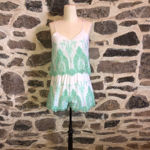 Teal and White Lacy Romper